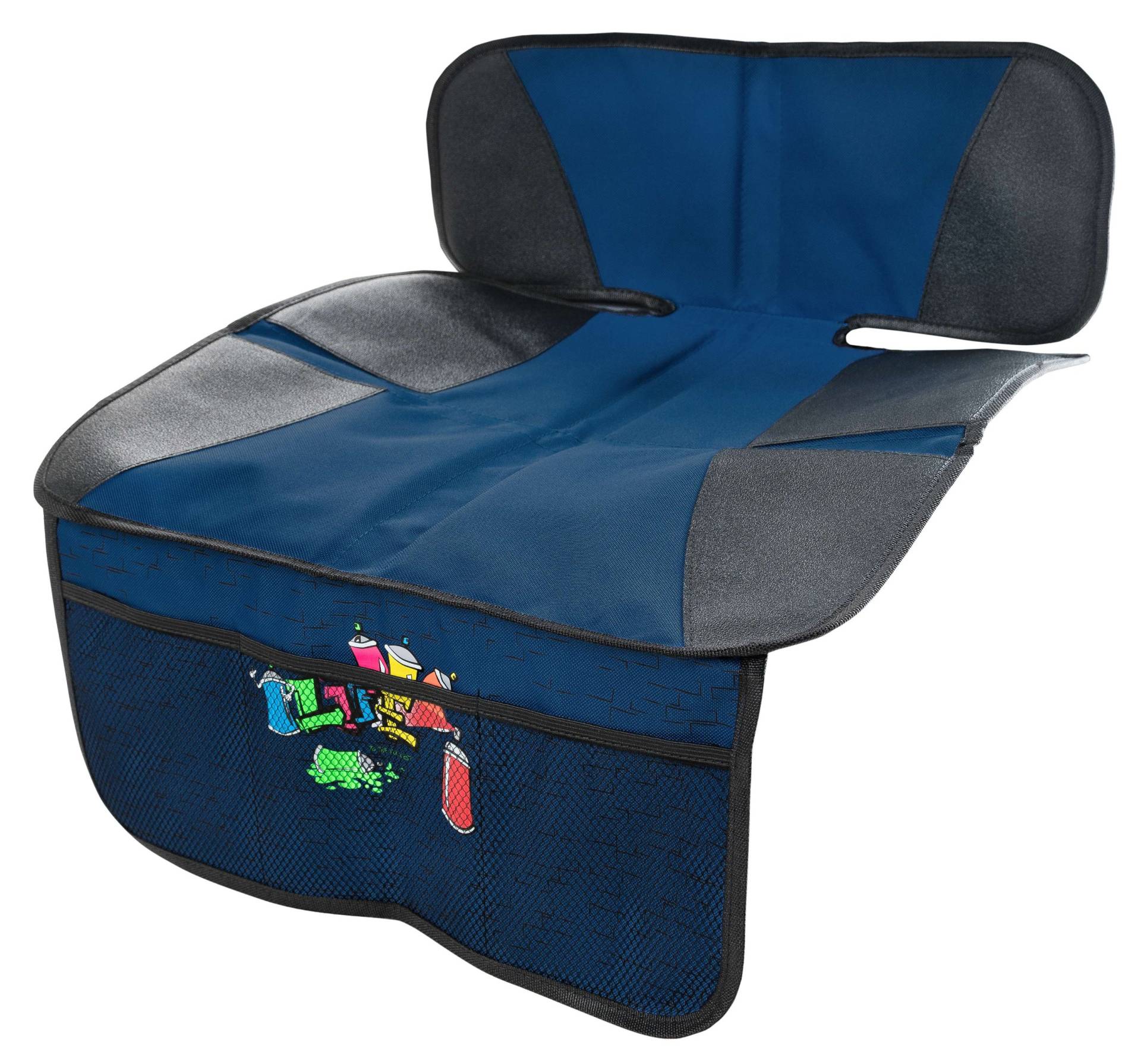 Kindersitzunterlage Graffiti, Auto-Schutzunterlage, Sitzschoner Kindersitz blau von KidsExperts
