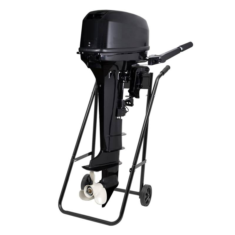 Außenbordmotor Transportwagen faltbar - 40kg Traglast, Klappbarer Ständer mit Gummirädern & Anti-Rutsch-Griff, Bootsmotor Trolley aus kaltschwarz Stahlrohr für Motorlagerung & Transport von KigerNee