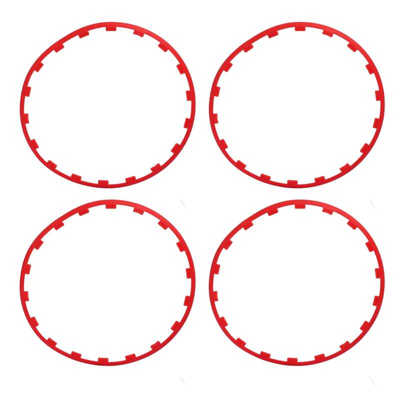 Felgenschutz, 4 Stück, Kratzfest, Stilvoll und Auffällig, Rot, für LKWs mit 18-Zoll-Rädern von Kikumi