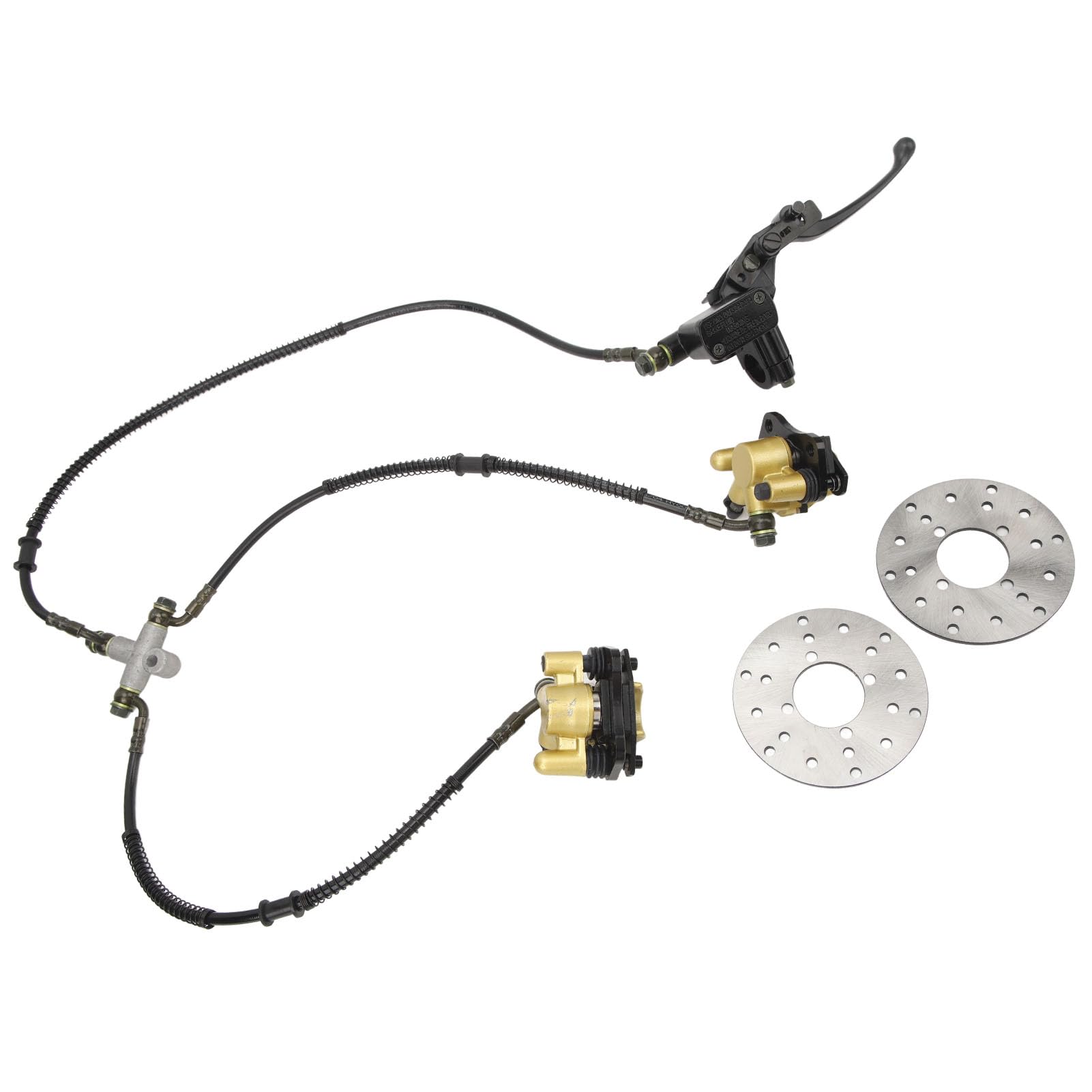 Vorderbremszweischungsgeräte Scheibenbremsplatten für Dirt Bike Quad ATV Go Kart Vorderbremszweischungsgeräte Scheibenbremsplatten für Dirt Bike Quad ATV Go Kart von Kikumi