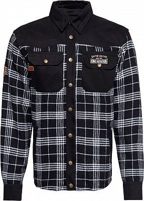 King Kerosin Motor Gear - Kustom Kulture, Hemd/Textiljacke - Schwarz/Weiß - XXL von King Kerosin