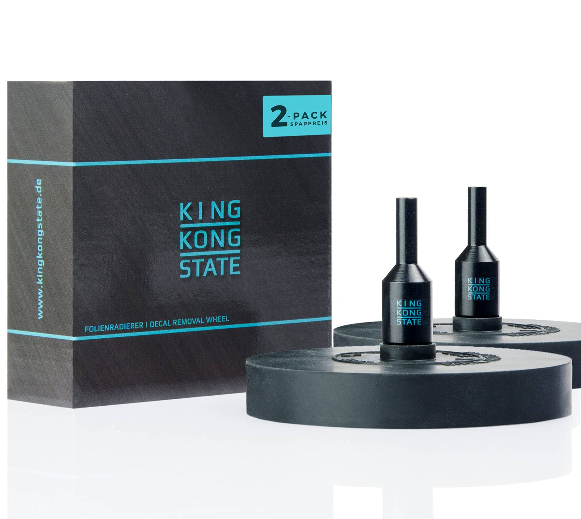 King Kong State Folienradierer 2-Pack zur Entfernung von Folien und Aufklebern auf Autos und Motorrädern - schwarzer Radierer für Akku-Bohrmaschinen von King Kong State