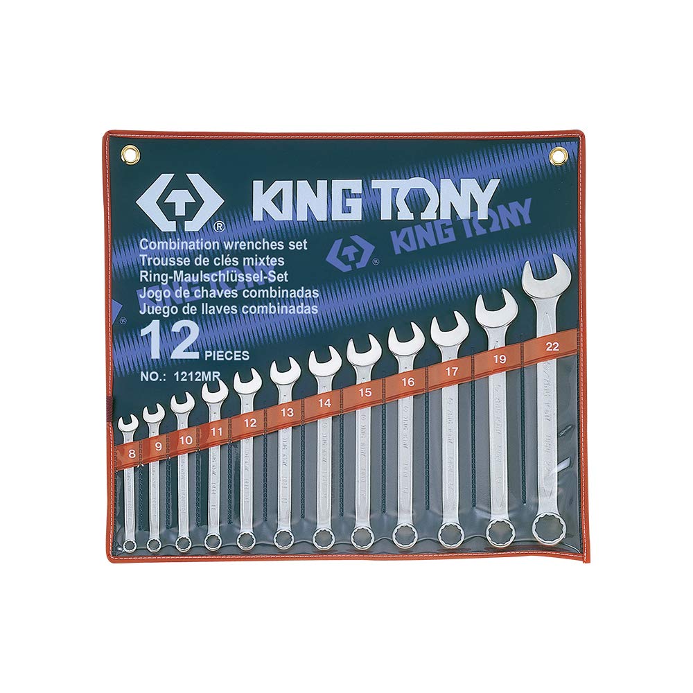 KING TONY 1212MR Ringmaulschlüsselsatz mit Nylonbeutel, 8 mm - 22 mm, 12-TLG von king tony