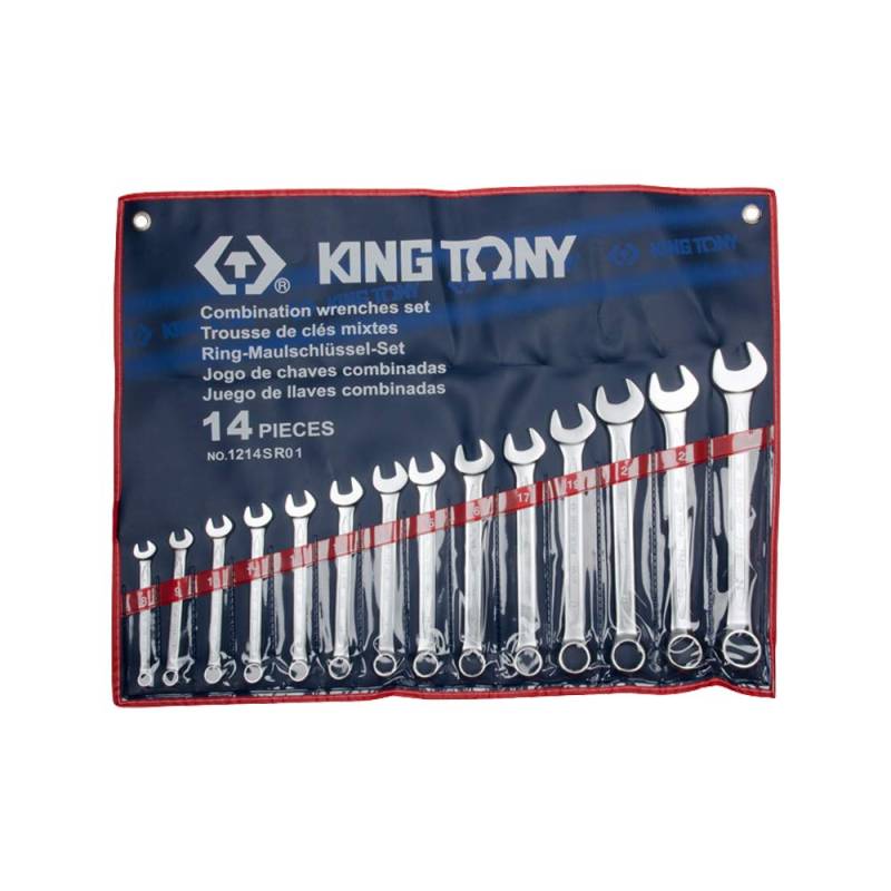 KING TONY 1214SR01 Ringmaulschlüsselsatz, 3/8 Zoll - 1-1/4 Zoll, 14-teilig von king tony