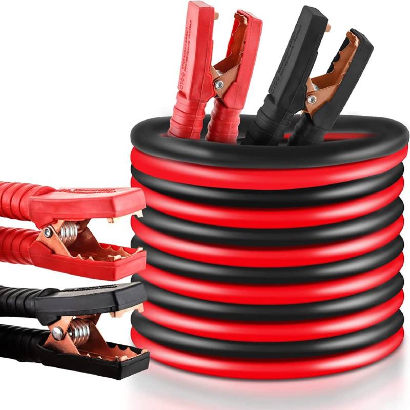 KingSaid 2 x 6m 12mm 20mm² Starthilfekabel 12 Volt/24 Volt 1500 Amp Überbrückungskabel Auto Starterkabel mit 4 vollisolierte Polzangen Starterkabel für Benzin Dieselmotoren PKW LKW von KingSaid
