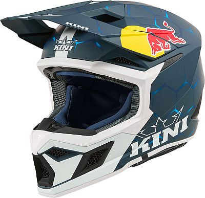 Kini MX3 Red Bull 1.0, Motocrosshelm - Matt Dunkelblau/Weiß/Blau - XL von Kini