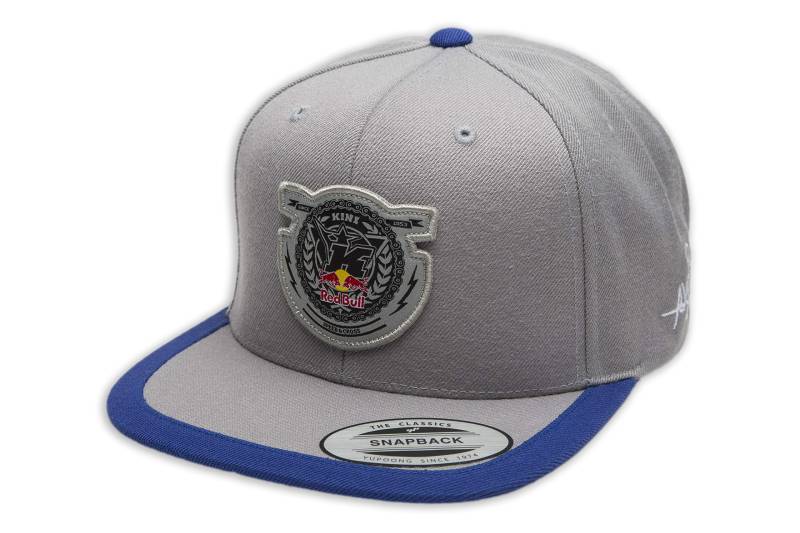 Kini Red Bull Crest Cap – Trendige Snapback, Flexfit, Herren Kappe, Basecap mit Logo-Patch Motiv, One Size, Größenverstellbar - Grey/Blue von Kini