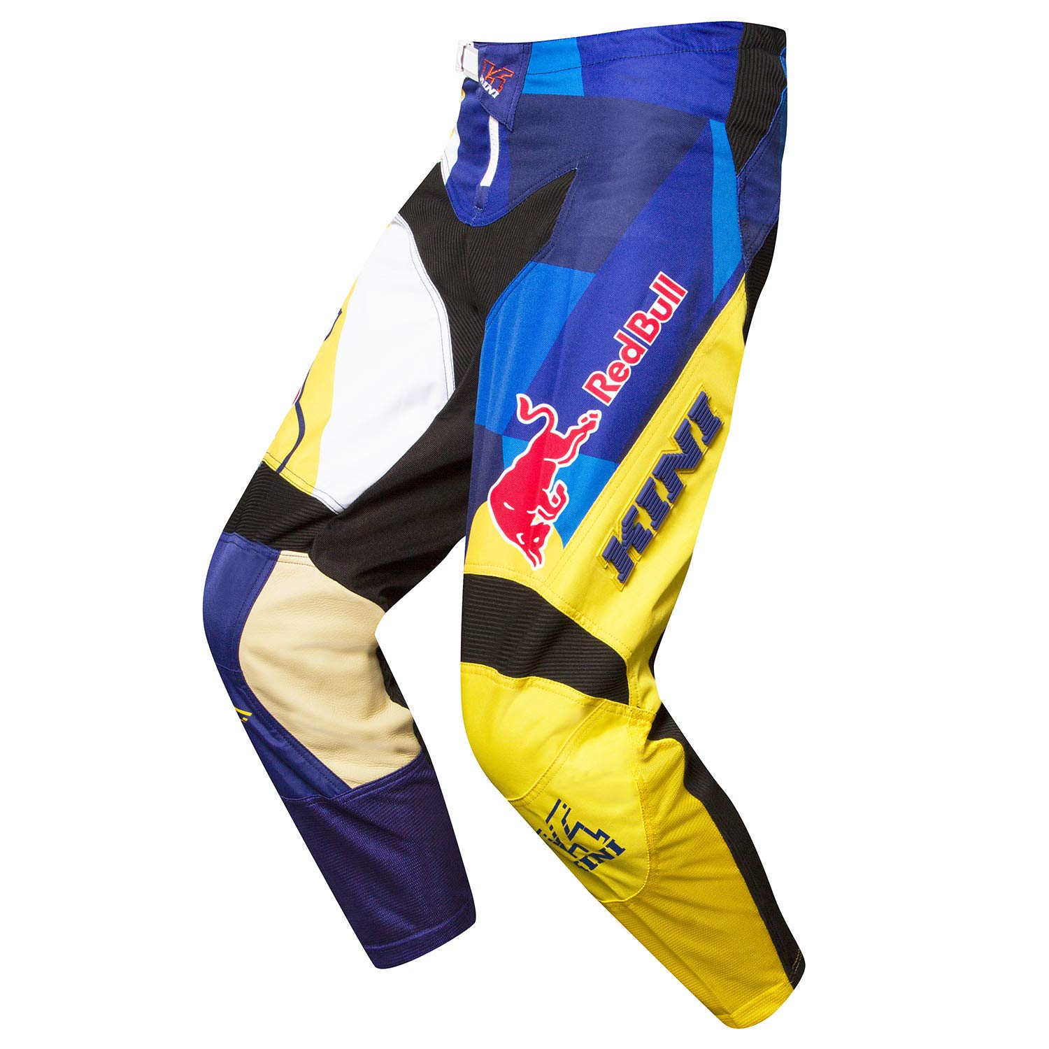 Kini Red Bull Vintage Pants – Motorcross Hose für Herren, Motorsport, Ergonomische Passform, Quattro-Stretch-Spandex, Air Mesh & TPR – Navy/Yellow (M) von Kini