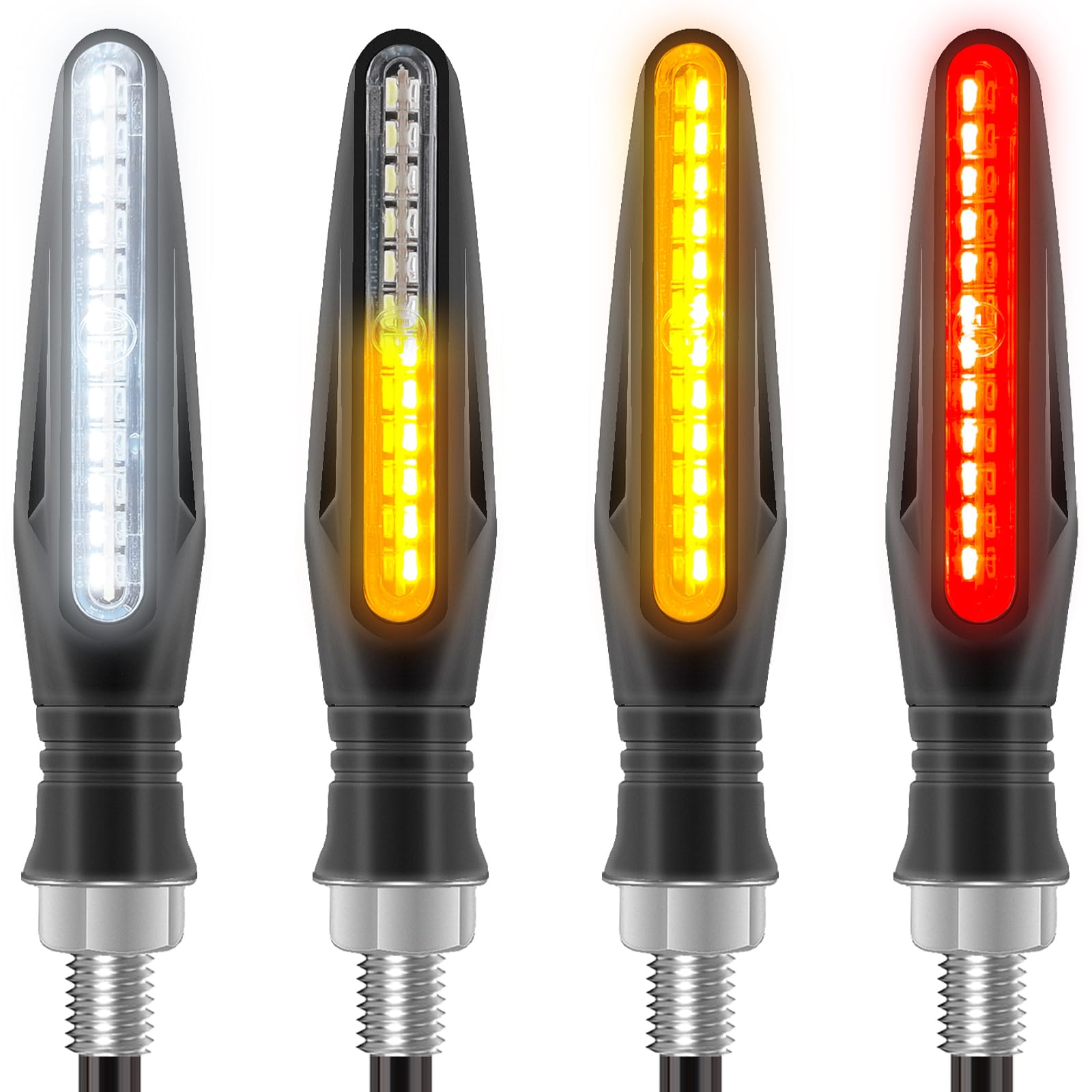 Kinstecks 4PCS Motorrad Blinker Fließende Blinker Motorrad Blinker Tagfahrlicht Bremslichter 12 V für Motorrad Motorrad Kinstecks 4PCS Motorrad Blinker Fließende Blinker Motorrad Blinker Tagfahrlicht Bremslichter 12 V für Motorrad Motorrad von Kinstecks