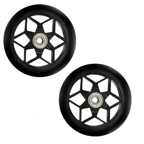 2 Stück 110mm Stunt Scooter Rollen, Scooter Ersatzräder räder mit ABEC-9 Lager, für meisten Stuntscooter und Kickscooter (Schwarz) von Kioiner
