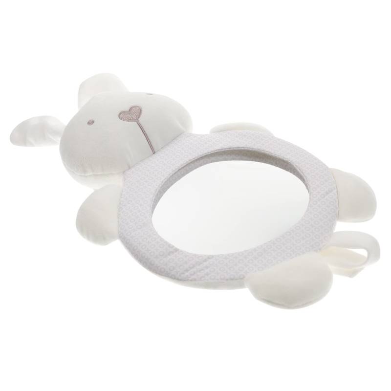 Kisangel Auto-Rückspiegel kindersitz autositz spiegel Rückspiegel für im Auto Kinderspiegel Spiegel für Autositz nach hinten gerichtet Babyautospiegel Hasenspiegel Flanell Weiß von Kisangel