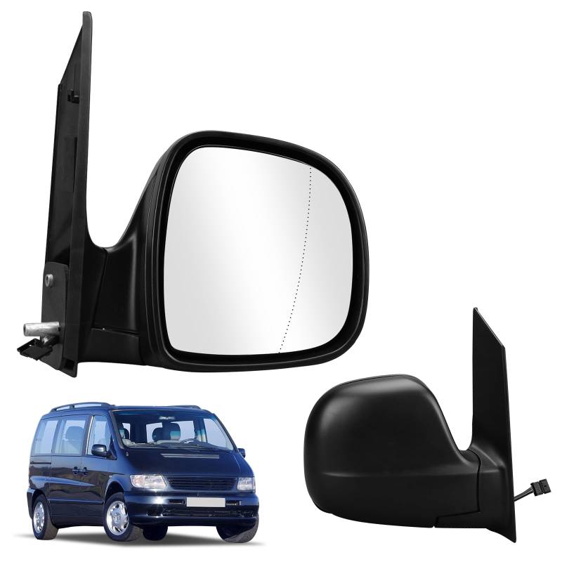 Kistrba Außenspiegel Spiegel Rechts Ersatz für 2003-2014 Mercedes Vito W639 Elektrisch, Seitenspiegel Komplettsets mit Asphärisch Beheizt Glas, Ersatz OE#A639-810-9916 von Kistrba