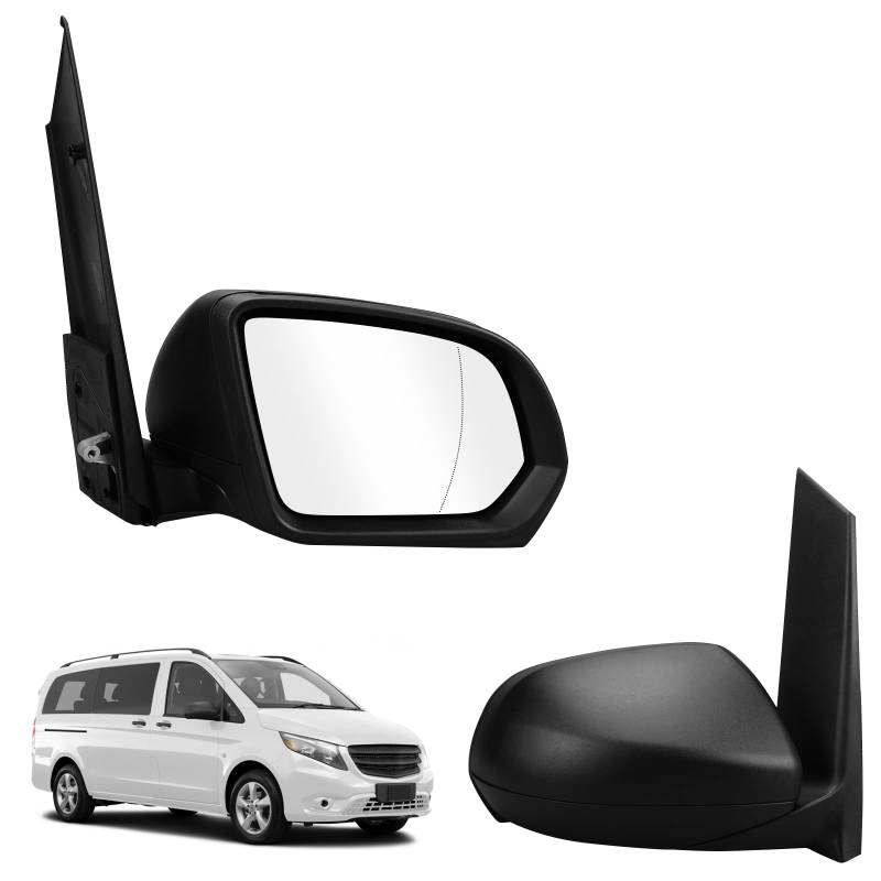 Kistrba Außenspiegel Spiegel Rechts Ersatz für 2014-2024 Mercedes Vito W447 Manuell, Seitenspiegel Komplettsets mit Asphärisch Glas, Nicht Beheizt, Ersatz OE#A 447 811 03 00 von Kistrba