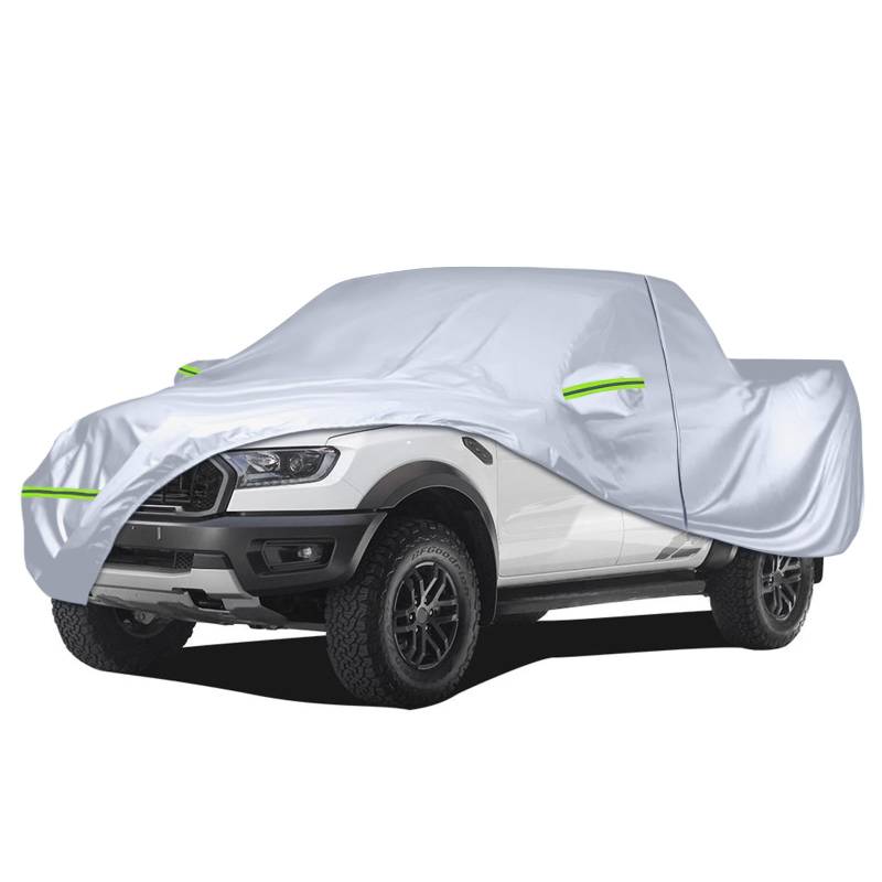 Auto Abdeckplane Vollgarage Kompatibel mit Ford Ranger, Toyota Hilux, Nissan Navara, VW Amarok, Benz X-Class, FIAT Fullback, Double Cab Pickup Autoabdeckung Staubdicht Wasserdicht Outdoor von Kistrba