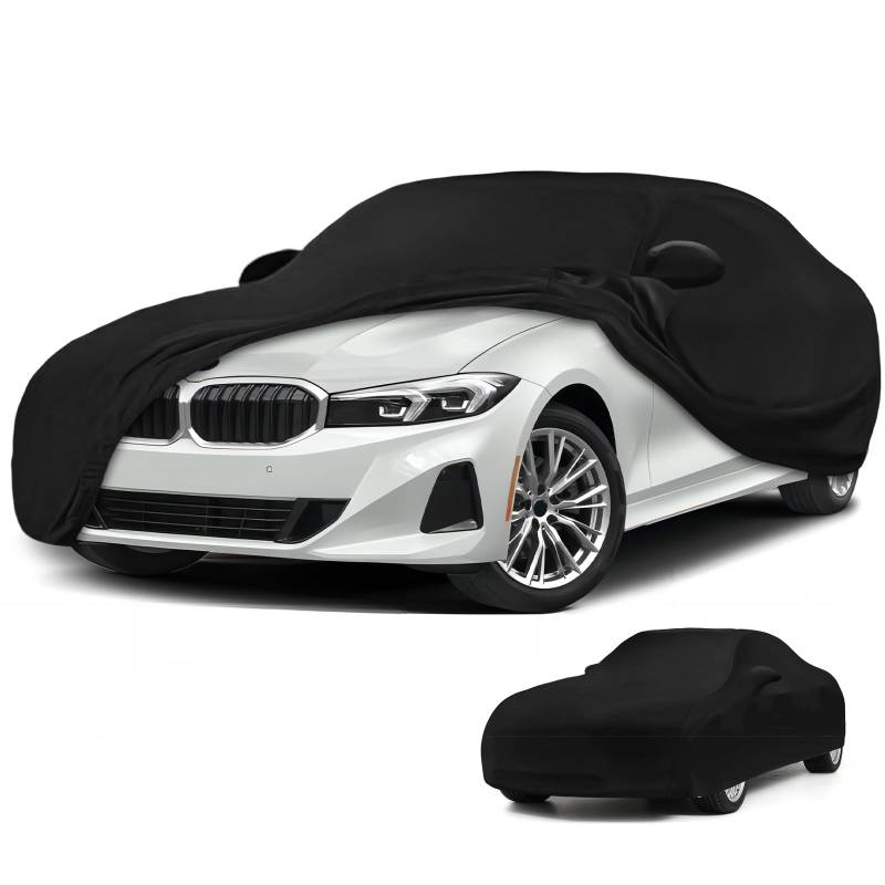 Autoabdeckung Indoor Kompatibel mit BMW 3er 2007-2025, Stretch Soft Satin Maßgeschneidert Atmungsaktiv Staubschutz Vollgarage Autoabdeckung für Tiefgarage, Autoausstellung von Kistrba