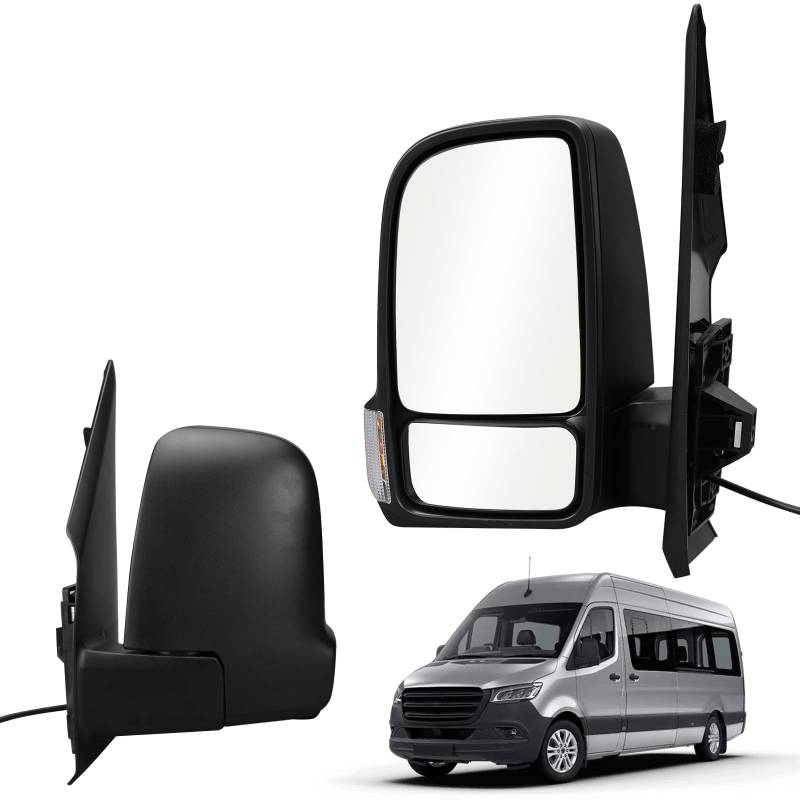 Kistrba Außenspiegel Spiegel Links Ersatz für 2019-2024 Mercedes Sprinter W907 W910 VS30 Manuell, Seitenspiegel Komplettsets mit Blinker, Konvex Glas, Nicht Beheizt, Ersatz OE#A9108100300 von Kistrba