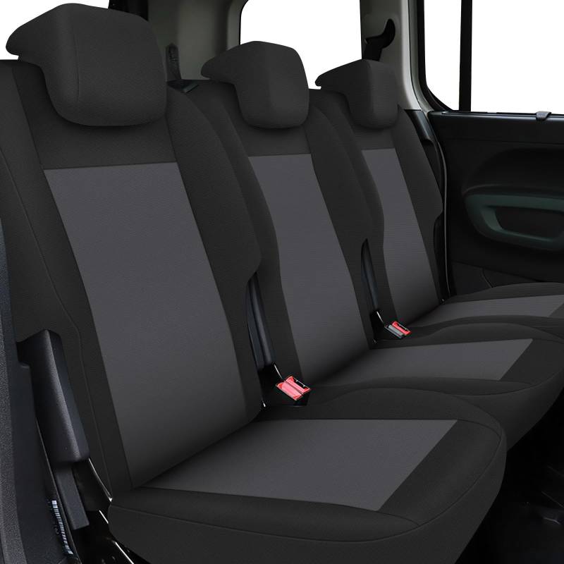 Kistrba Auto Sitzbezüge Schonbezüge Autositzbezüge für 2019-2024 Citroen Berlingo III 5 Sitzer, hinten1+1+1, Vordersitz + Rücksitz, Schwarz&Grau von Kistrba