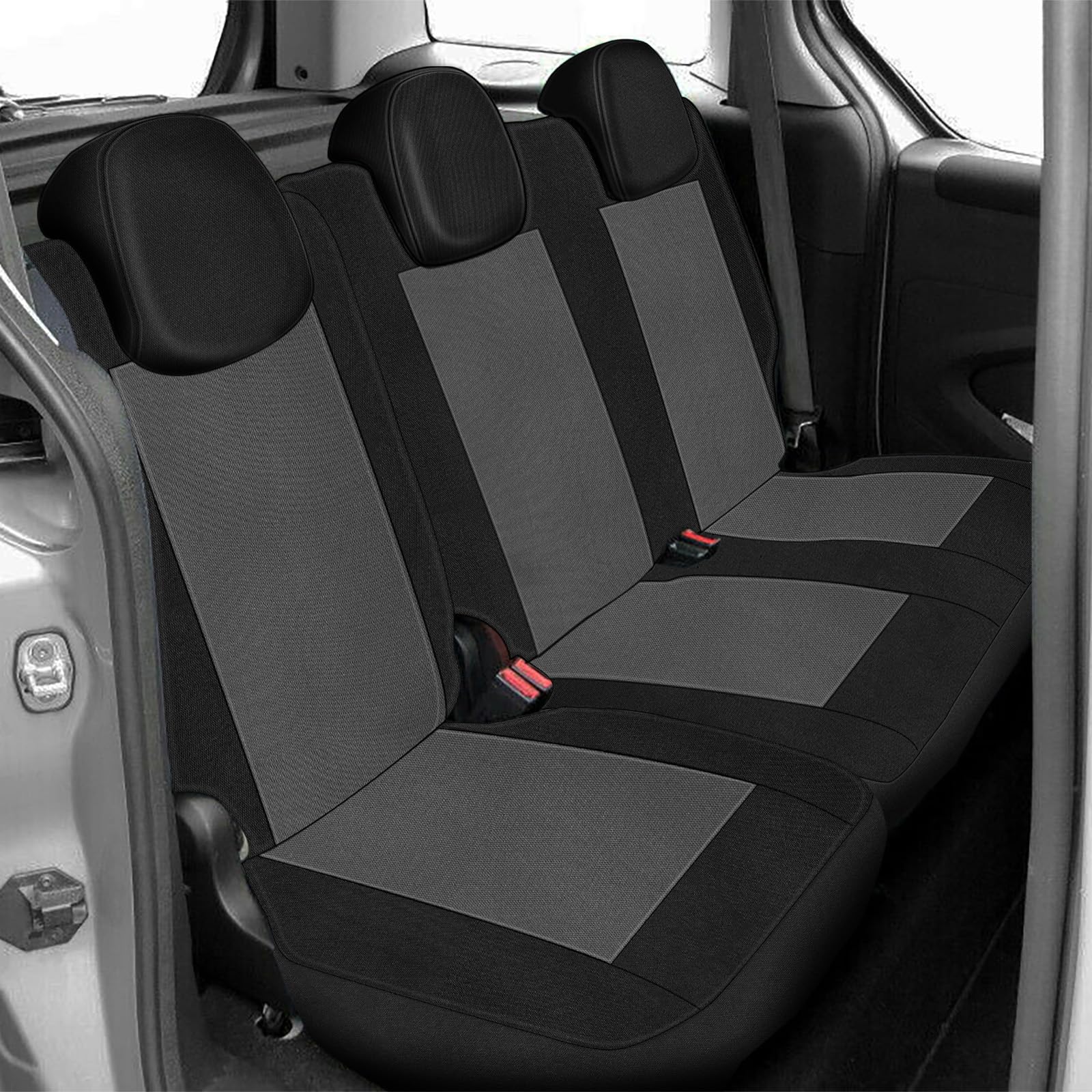 Kistrba Auto Sitzbezüge Schonbezüge Autositzbezüge für 2019-2024 Citroen Berlingo III 5 Sitzer (hinten 1+2), Vordersitz + Rücksitz Sitzbezüge, Schwarz&Grau von Kistrba