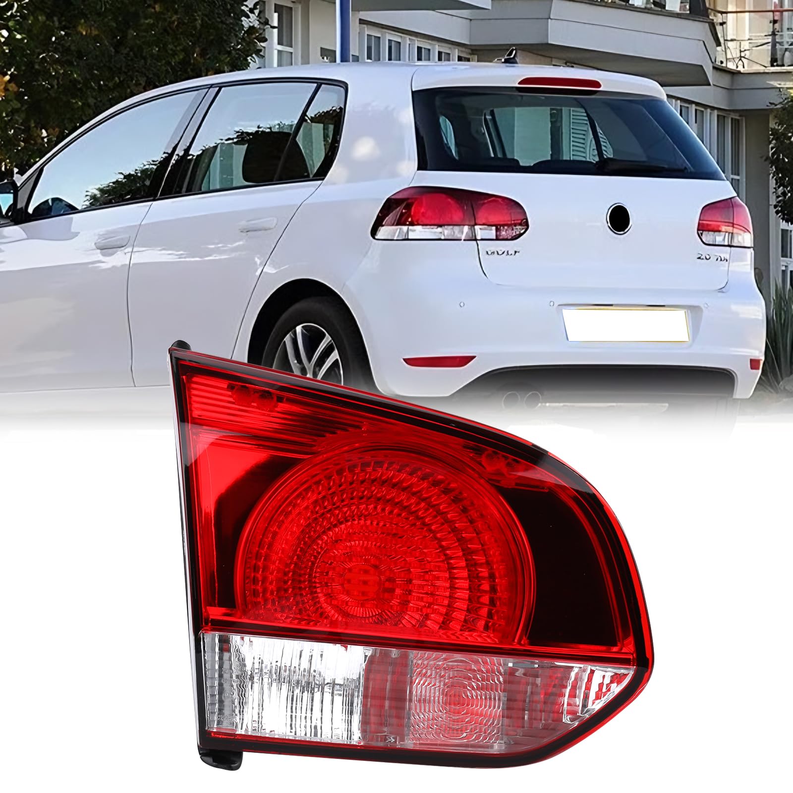 Kistrba Rückleuchte Ohne Glühlampe Innerer Links Ersatz für 2009-2013 VW Golf MK6, Klar Rot Basic Heckleuchte Rücklicht, 5K0945093AB 5K0945093G 5K0945093F Kistrba Rückleuchte Ohne Glühlampe Innerer Links Ersatz für 2009-2013 VW Golf MK6, Klar Rot Basic Heckleuchte Rücklicht, 5K0945093AB 5K0945093G 5K0945093F von Kistrba