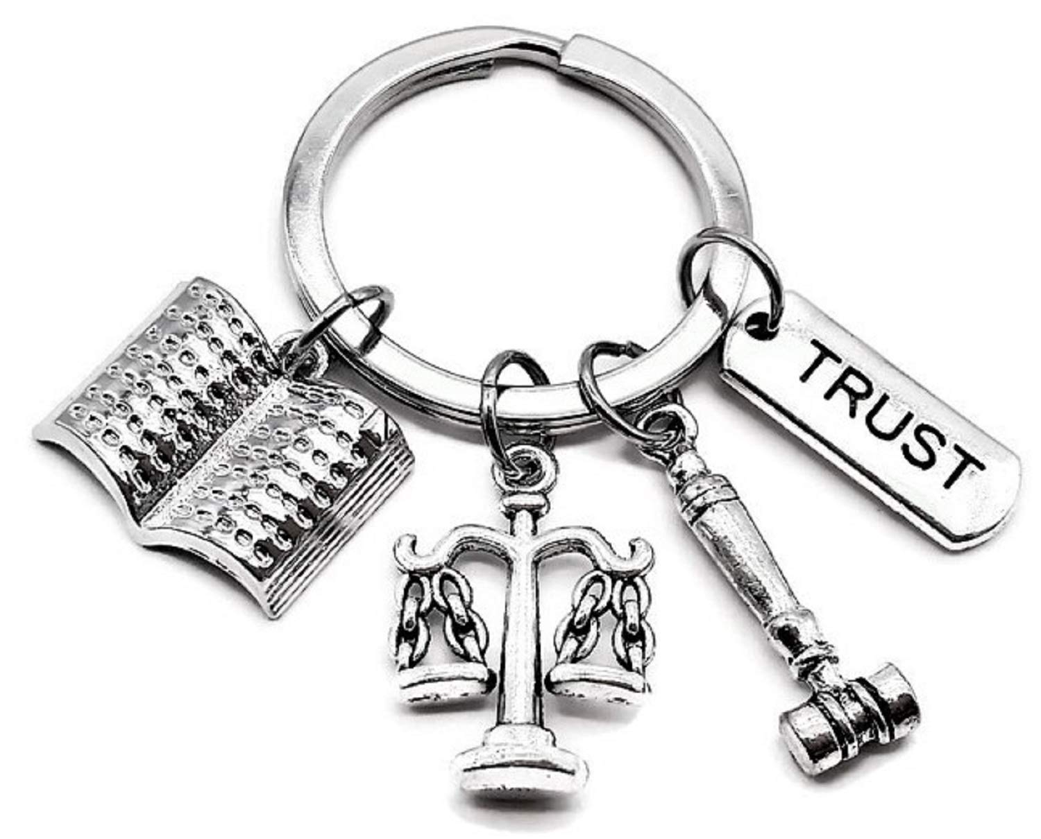 Kit's Kiss Schlüsselanhänger für Rechtsanwälte, Rechtsanwalt, Rechtsbuch, Gerechtigkeitshammer, Vertrauen, Studenten, Geschenk, Silber, 3 cm Durchmesser Kit's Kiss Schlüsselanhänger für Rechtsanwälte, Rechtsanwalt, Rechtsbuch, Gerechtigkeitshammer, Vertrauen, Studenten, Geschenk, Silber, 3 cm Durchmesser von Kit's Kiss
