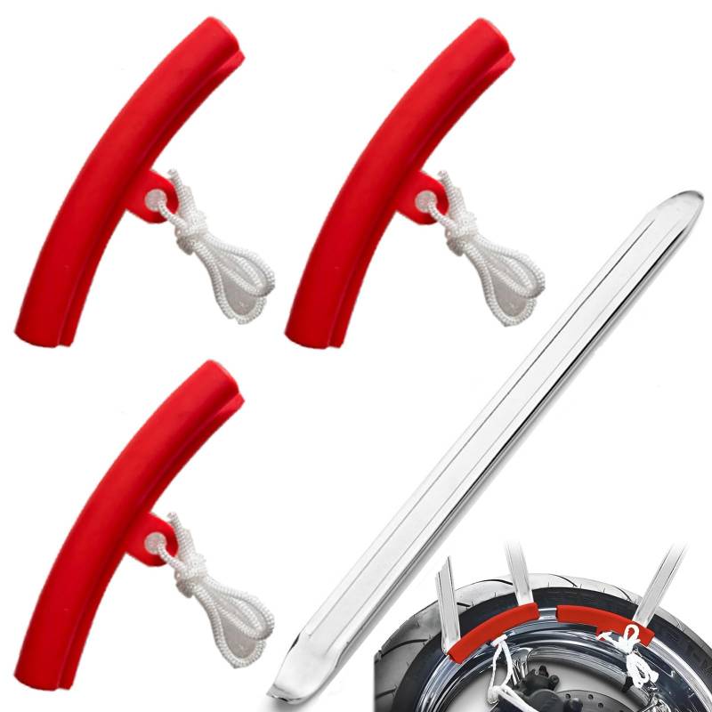 Kiuiom Reifenheber für Fahrrad, Reifenmontierhebel, Montierhebel Reifen, 4PCS Felgenschützern Reifenmontierhebel Felgenschutz Reifenmontage Felgenschutzleist Schützt Reifenmontage Werkzeug von Kiuiom