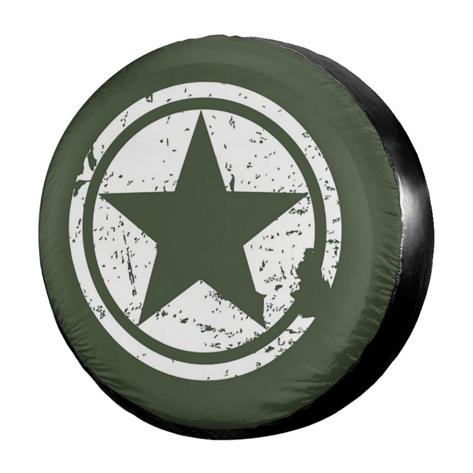 Kiuloam US Army Green Star Reserveradabdeckung Polyester Universal Sonnenschutz Wasserdicht Radabdeckungen für Jeep Anhänger RV SUV LKW und viele Fahrzeuge (38,1 cm für Durchmesser 68,6 cm - 73,7 cm) Kiuloam US Army Green Star Reserveradabdeckung Polyester Universal Sonnenschutz Wasserdicht Radabdeckungen für Jeep Anhänger RV SUV LKW und viele Fahrzeuge (38,1 cm für Durchmesser 68,6 cm - 73,7 cm) von KiuLoam