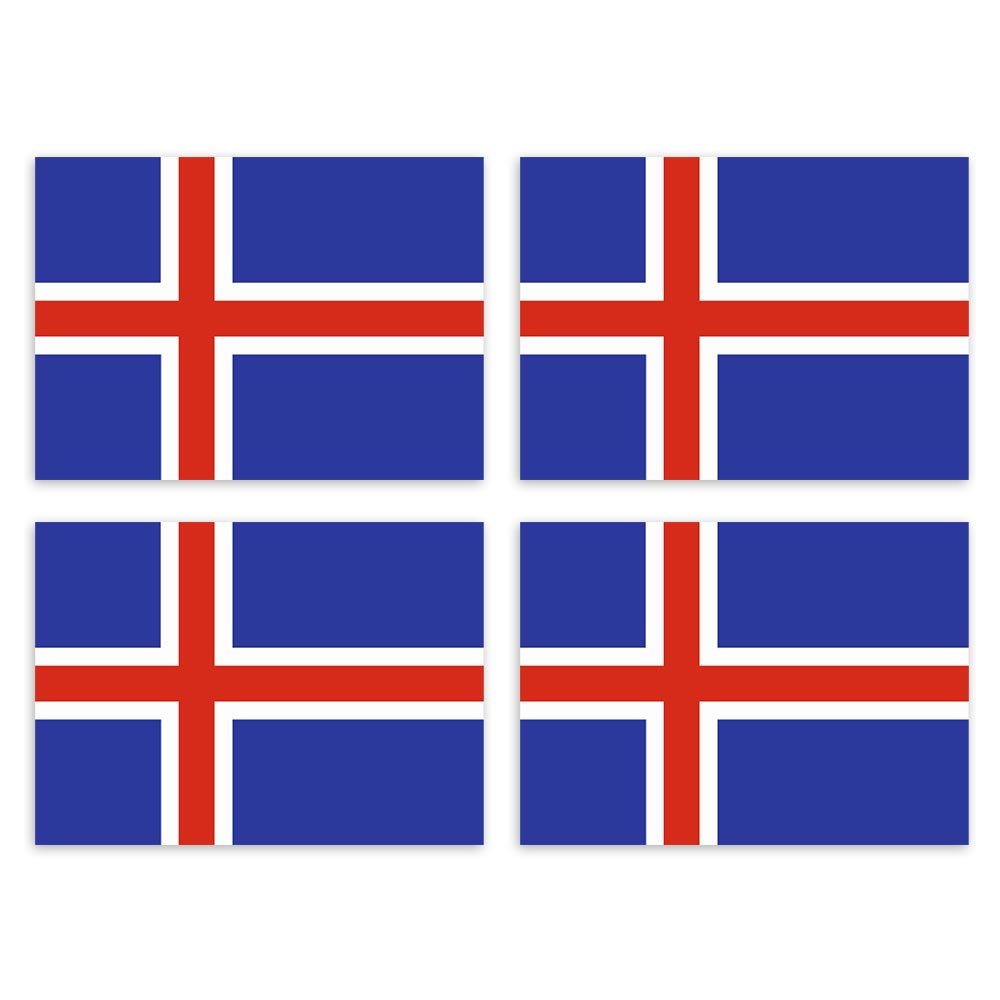 Kiwistar Aufkleber 4,5 x 3,2 cm Island - Land Staat Autoaufkleber Flagge Länder Wappen Fahne Sticker Kennzeichen - Auto - Fahrrad - LKW von Kiwistar