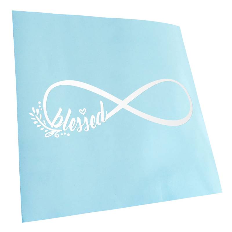 Kiwistar - Autoaufkleber - Blessed - Unendlichkeit - Weiss - 20x7cm - Aufkleber für Auto, Laptop, Fahrrad, LKW, Motorrad Mehrfarbig JDM Decal Racing von Kiwistar