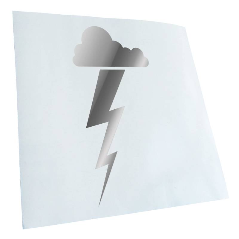 Kiwistar - Autoaufkleber - Chrom - 60x30cm Gewitterwolke Blitz Aufkleber für Auto, Laptop, Fahrrad, LKW, Motorrad Mehrfarbig JDM Decal Racing von Kiwistar