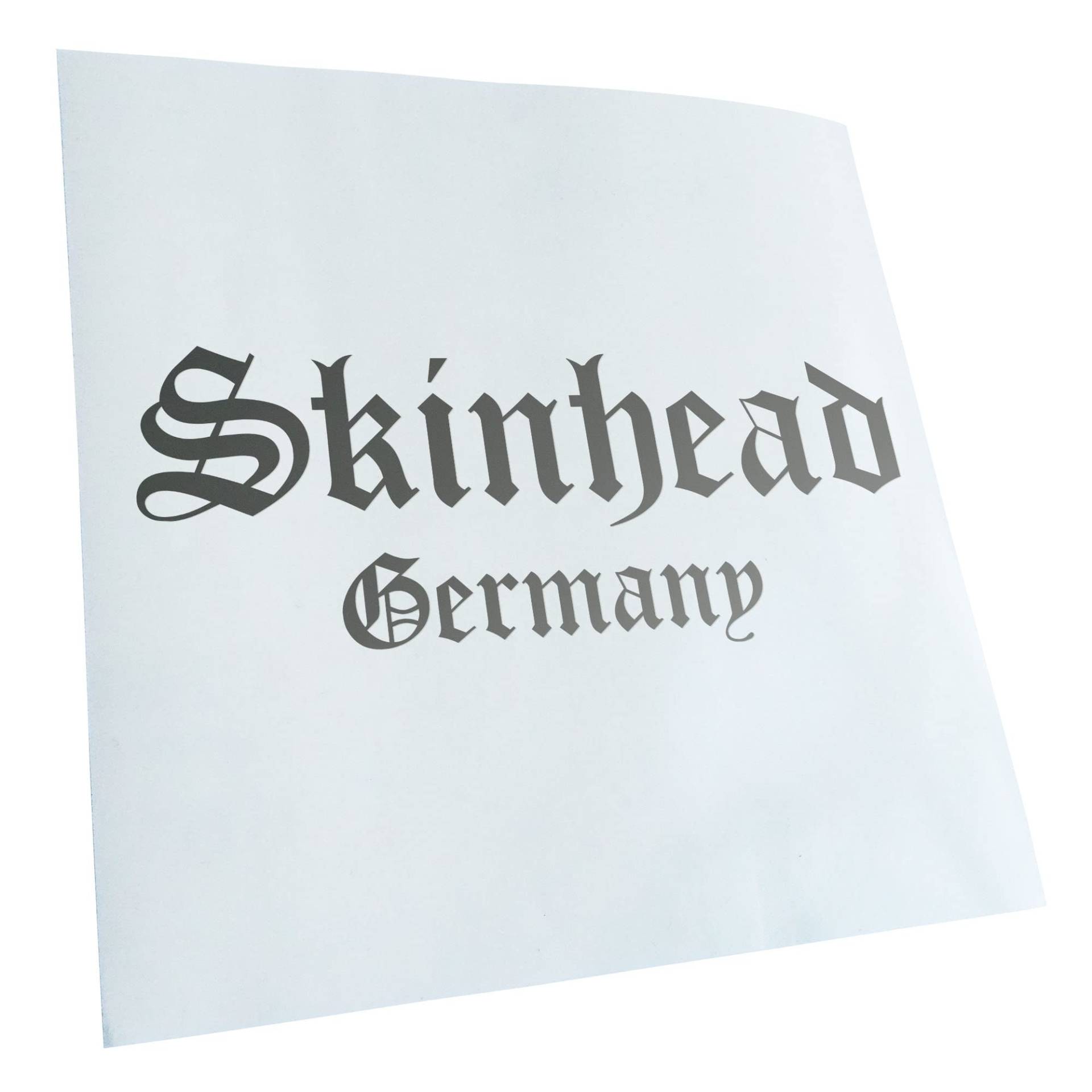 Kiwistar - Autoaufkleber - silber - 40 x 15 cm - Skinhead Germany - Heckscheibenaufkleber - Aufkleber für Auto Kfz Fahrrad, LKW, Truck Mofa von Kiwistar