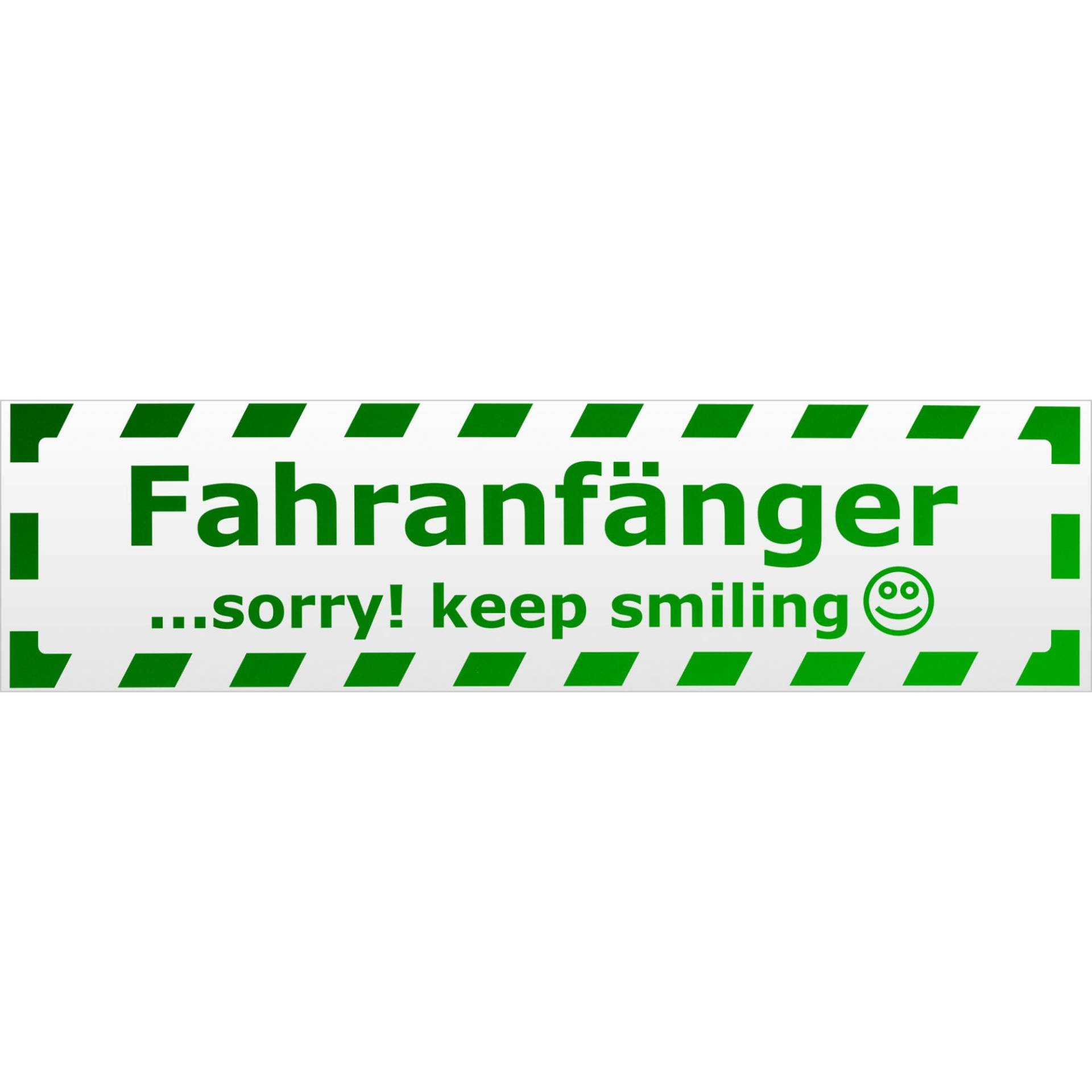 Kiwistar Fahranfänger - Sorry! Keep Smiling gestreift Magnetschild Schild magnetisch - 60cm Grün - reflektierend - Magnetfolie für Auto PKW Kfz Kiwistar Fahranfänger - Sorry! Keep Smiling gestreift Magnetschild Schild magnetisch - 60cm Grün - reflektierend - Magnetfolie für Auto PKW Kfz von Kiwistar