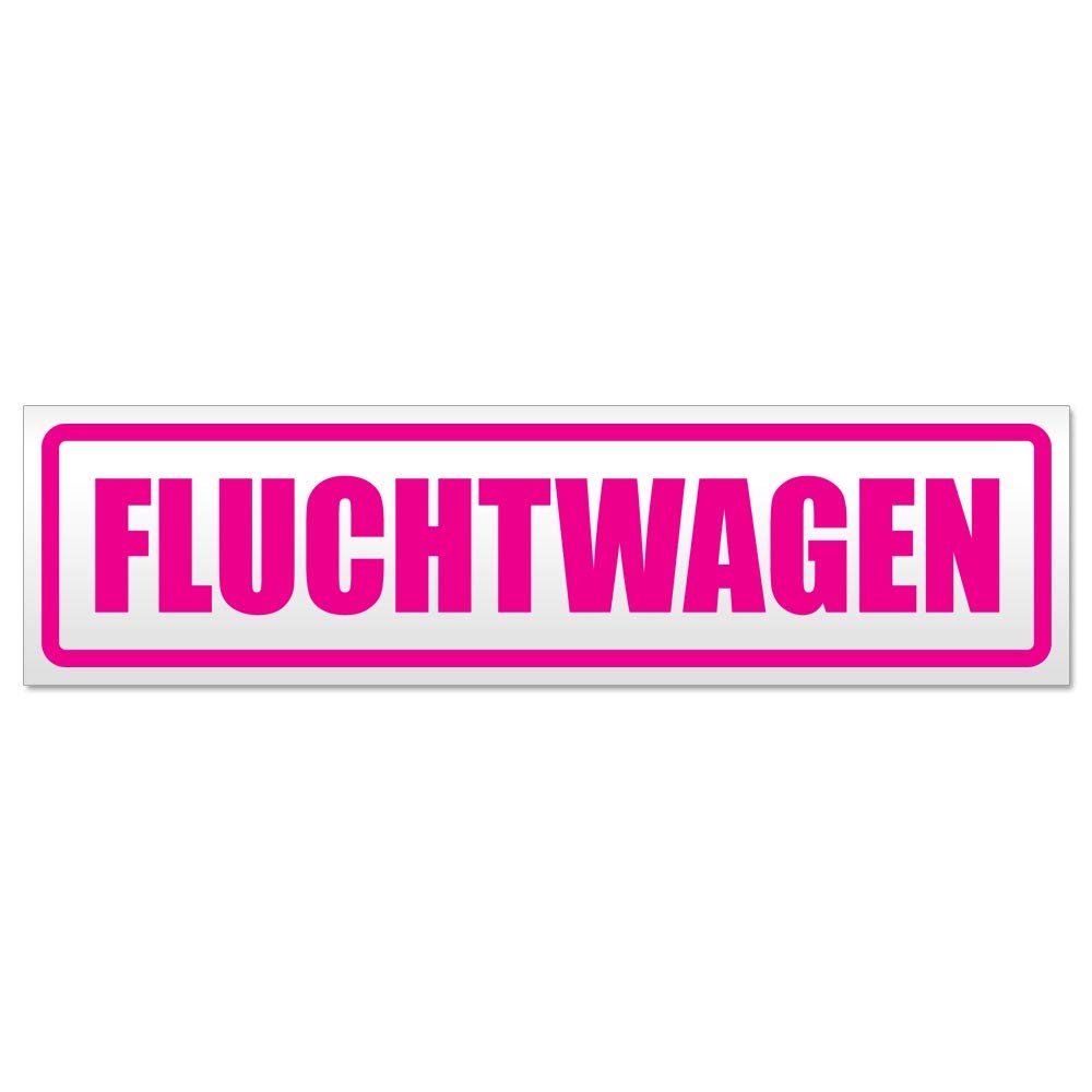 Kiwistar Fluchtwagen Magnetschild Schild magnetisch - 60cm Pink - Magnetfolie für Auto PKW Kfz von Kiwistar