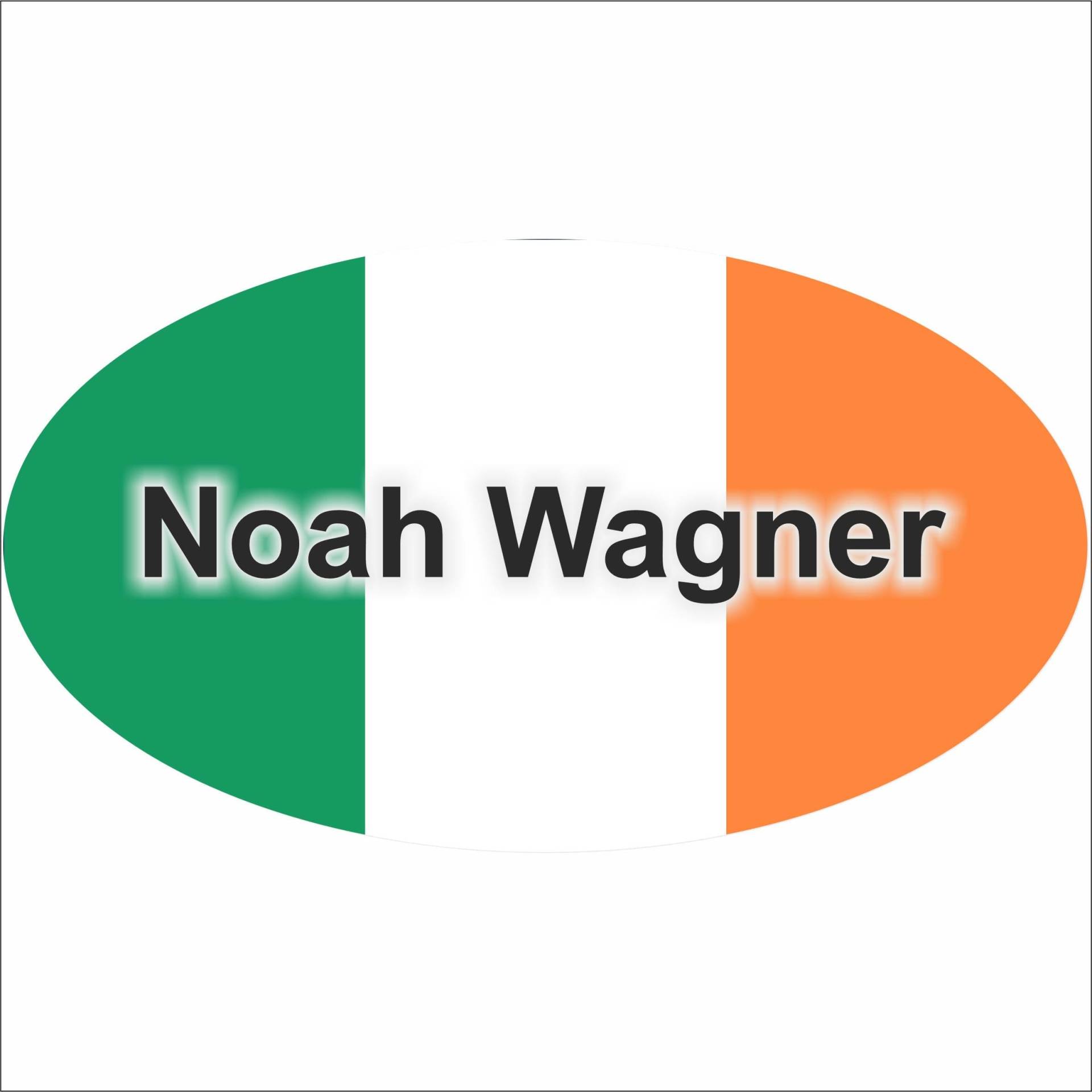 Kiwistar Klebeetiketten - Aufkleber - Fahne - Flagge - Irland - 10x6,6 cm - mit Wunschtext - Name - personalisiert - Namensaufkleber - Autoaufkleber - Racing von Kiwistar
