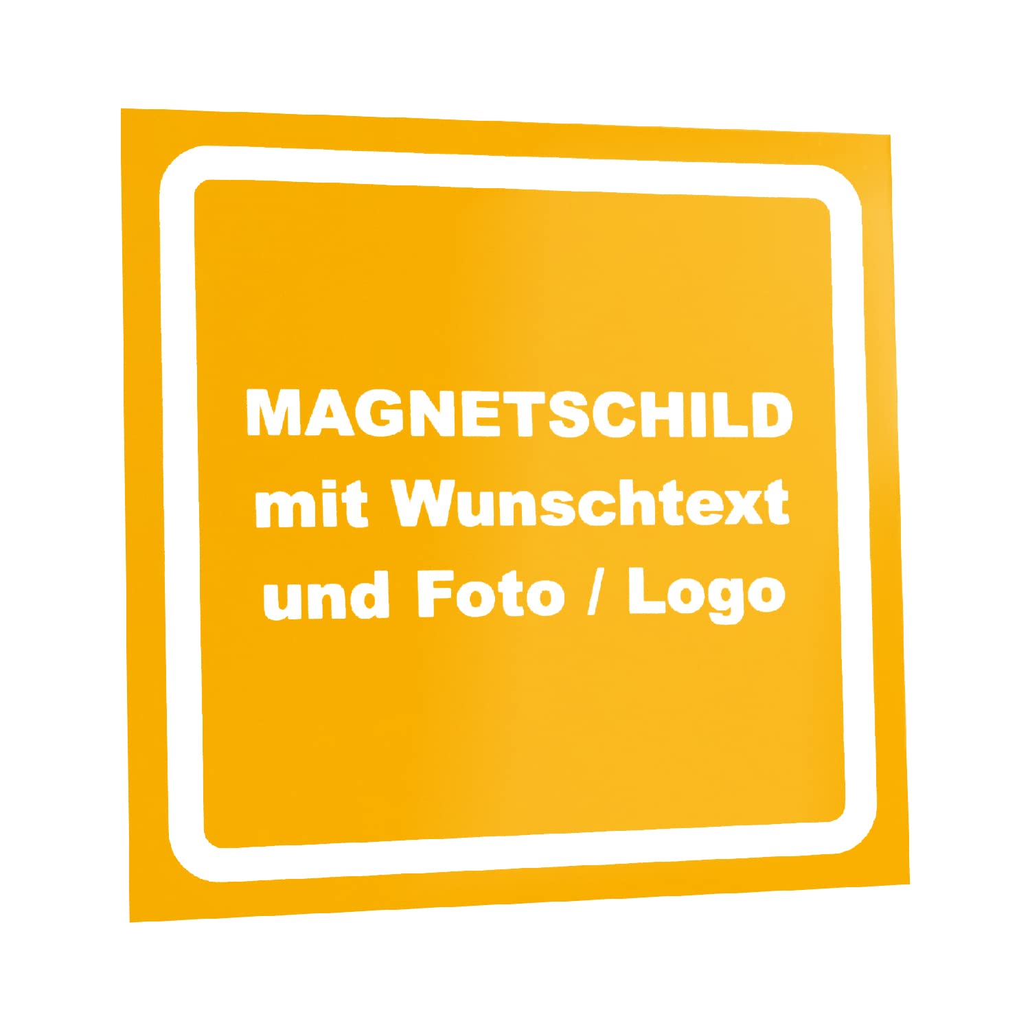Kiwistar Magnetschild - mit Wunschtext und Foto individuell Bedruckt - Werbung für Firma Büro personalisiert für Auto, KfZ LKW (gelb, 50x50 cm) von Kiwistar