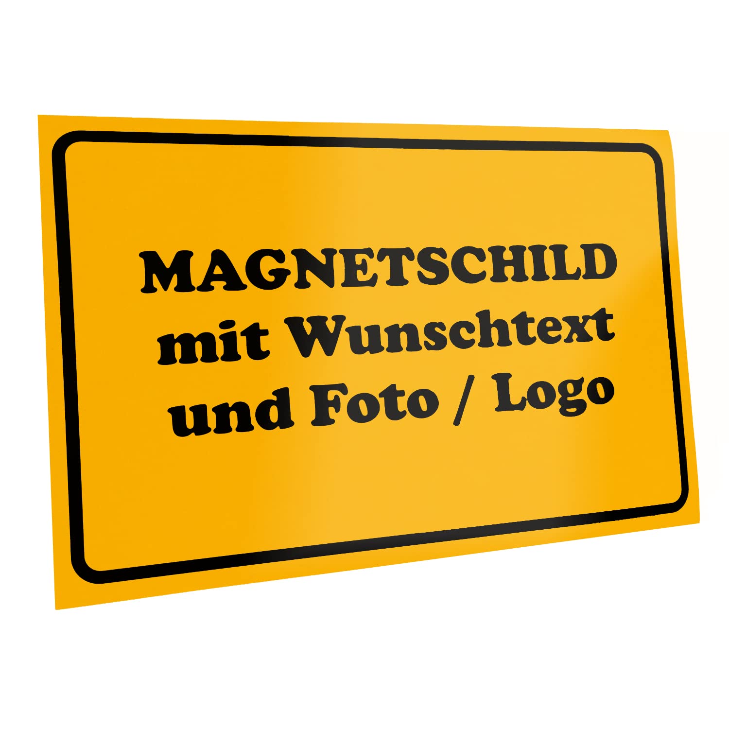 Kiwistar Magnetschild - mit Wunschtext und Foto individuell Bedruckt - Werbung für Firma Büro personalisiert für Auto, KfZ LKW (gelb, 60x20 cm) von Kiwistar