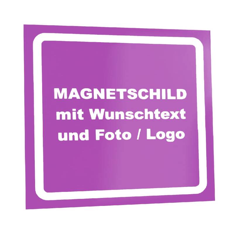 Kiwistar Magnetschild - mit Wunschtext und Foto individuell Bedruckt - Werbung für Firma Büro personalisiert für Auto, KfZ LKW (lila, 40x30 cm) von Kiwistar