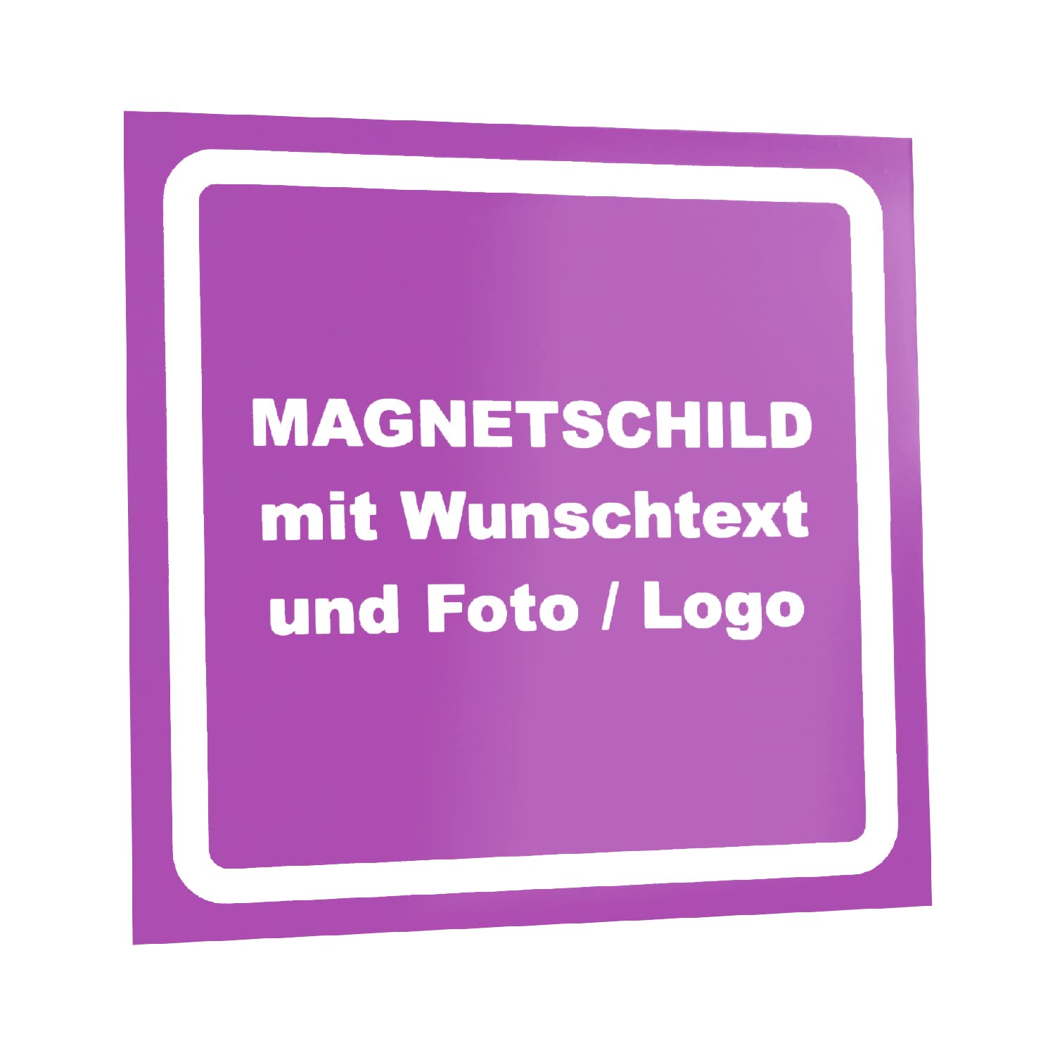 Kiwistar Magnetschild - mit Wunschtext und Foto individuell Bedruckt - Werbung für Firma Büro personalisiert für Auto, KfZ LKW (lila, 50x50 cm) von Kiwistar