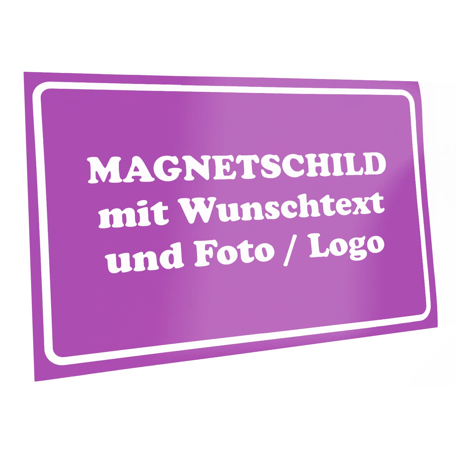 Kiwistar Magnetschild - mit Wunschtext und Foto individuell Bedruckt - Werbung für Firma Büro personalisiert für Auto, KfZ LKW (lila, 60x30 cm) von Kiwistar