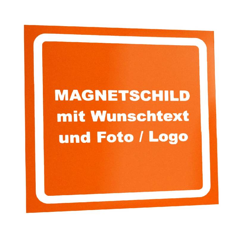Kiwistar Magnetschild - mit Wunschtext und Foto individuell Bedruckt - Werbung für Firma Büro personalisiert für Auto, KfZ LKW (orange, 40x30 cm) von Kiwistar
