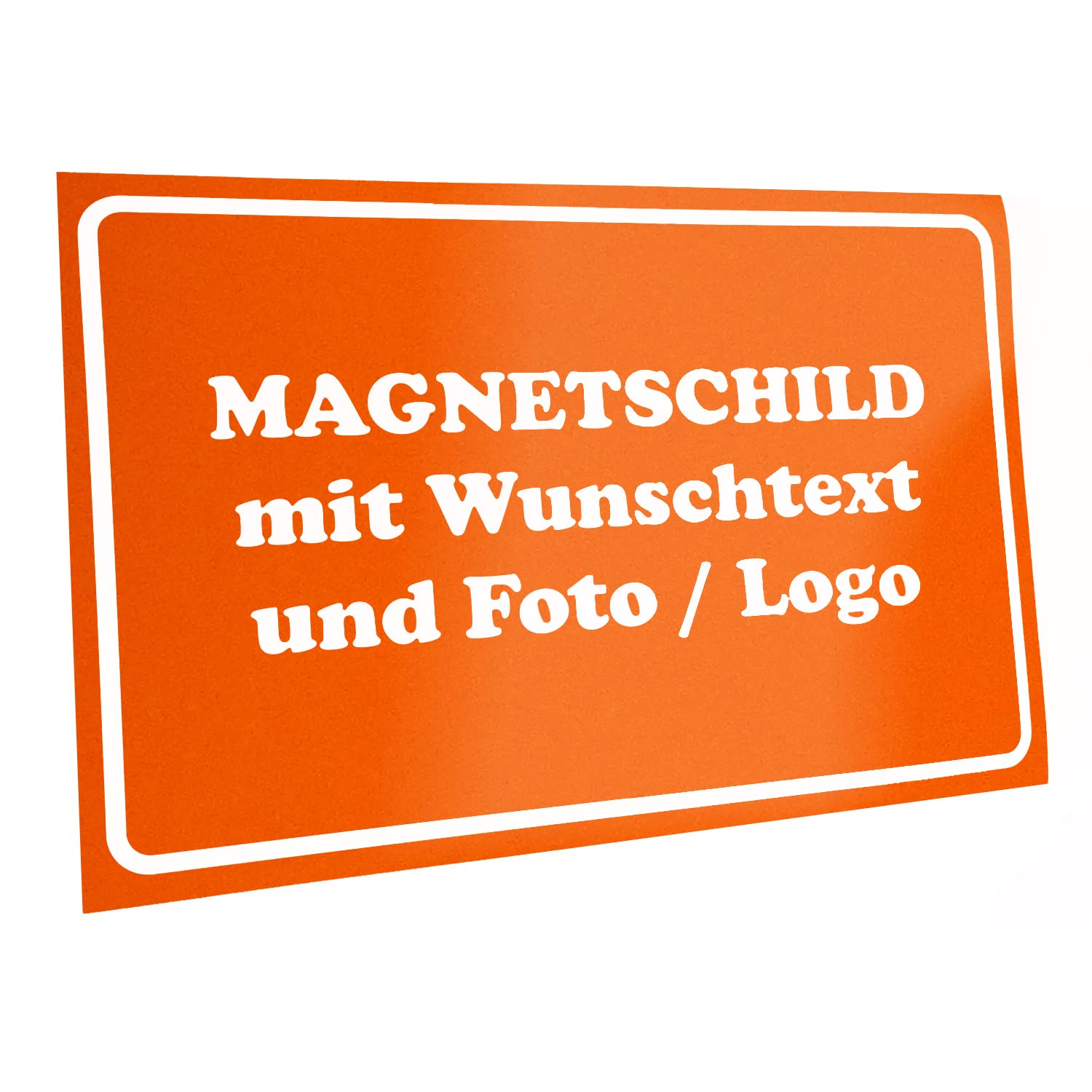 Kiwistar Magnetschild - mit Wunschtext und Foto individuell Bedruckt - Werbung für Firma Büro personalisiert für Auto, KfZ LKW (orange, 60x30 cm) von Kiwistar