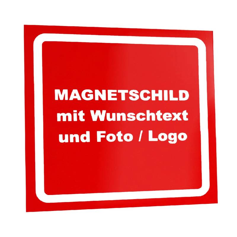 Kiwistar Magnetschild - mit Wunschtext und Foto individuell Bedruckt - Werbung für Firma Büro personalisiert für Auto, KfZ LKW (rot, 60x40 cm) von Kiwistar