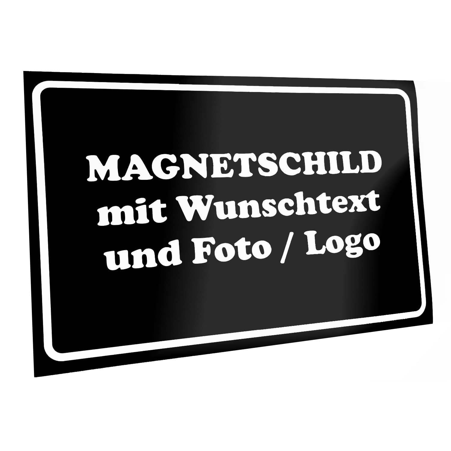 Kiwistar Magnetschild - mit Wunschtext und Foto individuell Bedruckt - Werbung für Firma Büro personalisiert für Auto, KfZ LKW (schwarz, 60x20 cm) von Kiwistar