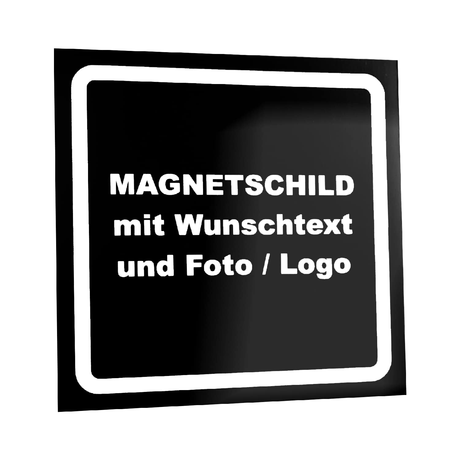Kiwistar Magnetschild - mit Wunschtext und Foto individuell Bedruckt - Werbung für Firma Büro personalisiert für Auto, KfZ LKW (schwarz, 60x60 cm) von Kiwistar