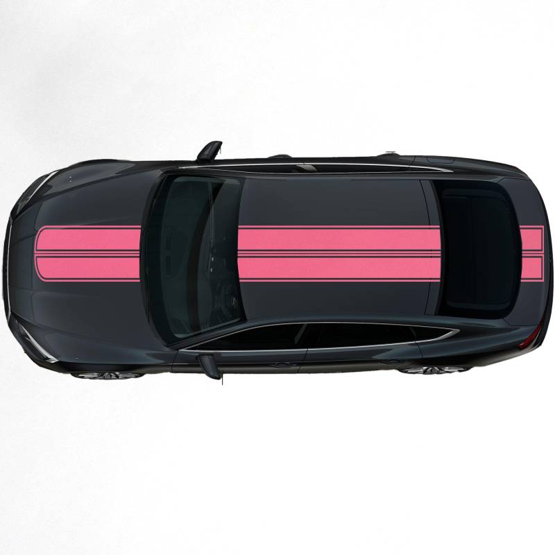 Kiwistar - Autoaufkleber Rallye Streifen - 33 x 400 cm - Rosa matt - selbstklebend - Viperstreifen für Auto, Motorhaube, Karosserie - Tuning Aufkleber Racing Deko von Kiwistar