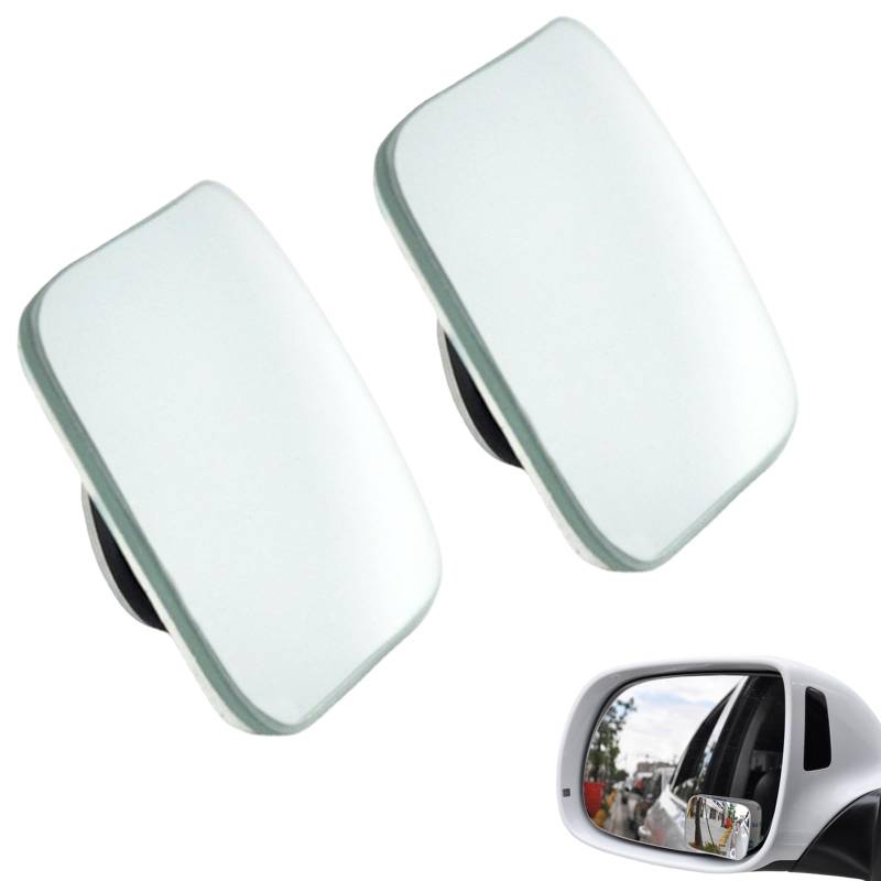 2 Stück Toter Winkel Spiegels, Quadratisch Rahmenloser Einstellbar Rückspiegel, 360° Verstellbarer HD-Glas-Spiegel konvex, Auto Blind Spot Spiegel für Autos, LKWs, SUVs, Verkehrssicherhei von KkvoGmle