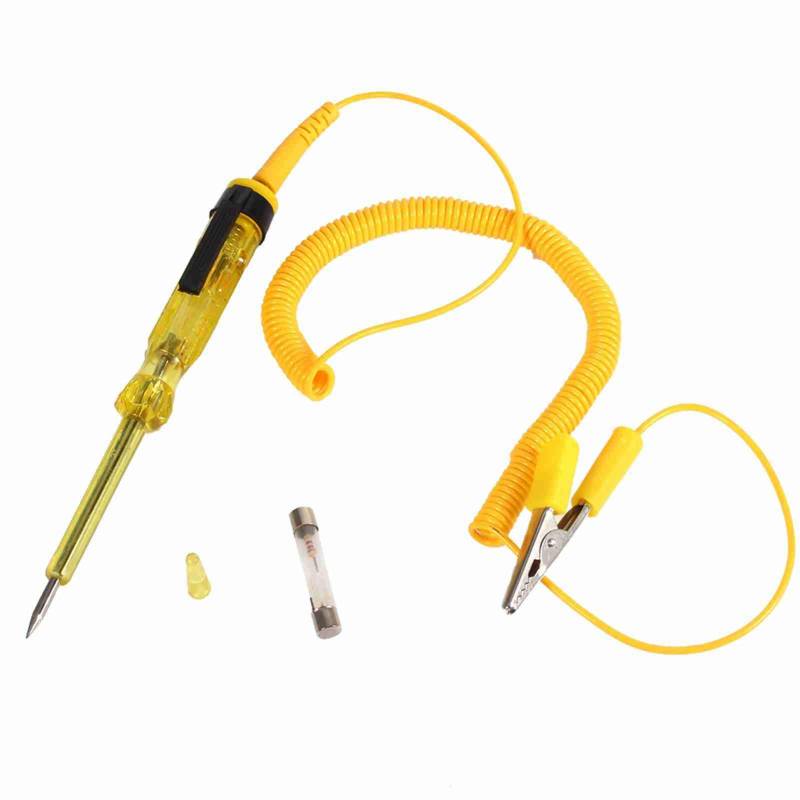 Circuit-Tester Glühbirne Auto Auto Fahrzeug Tester Test Stift Bleistift Glühbirne Spannung DC 6V 12V 24V (Gelb) von Klanata
