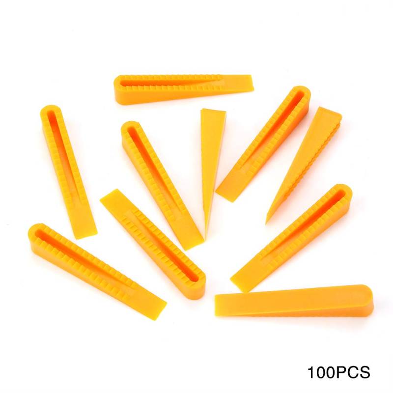 Fliesennivellierungssystemkeile Fliesen Leveler -Abstandshalte effizient Konstruktion 100pcs für Fliesenwerkzeuge Wandböden Level gelbe Keil von Klanata