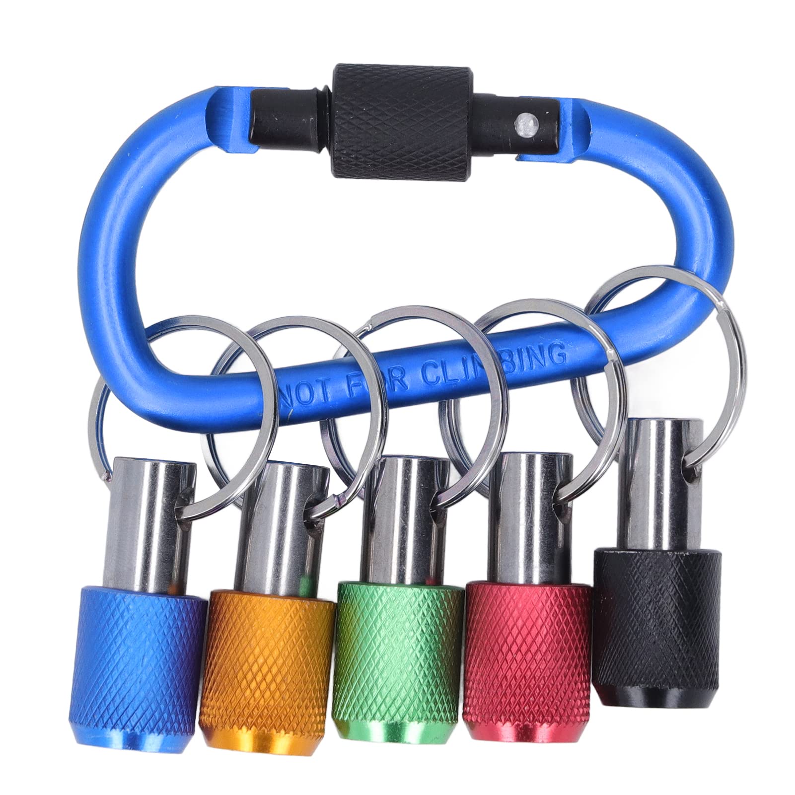 Hex Shank -Bithalter -Schraubendreher Schnellwechsel Verlängerungsleiste mit 5 Farbhöhlen Keyring Tragbares Design für die hohe Höhe (Blauer Carabiner) von Klanata