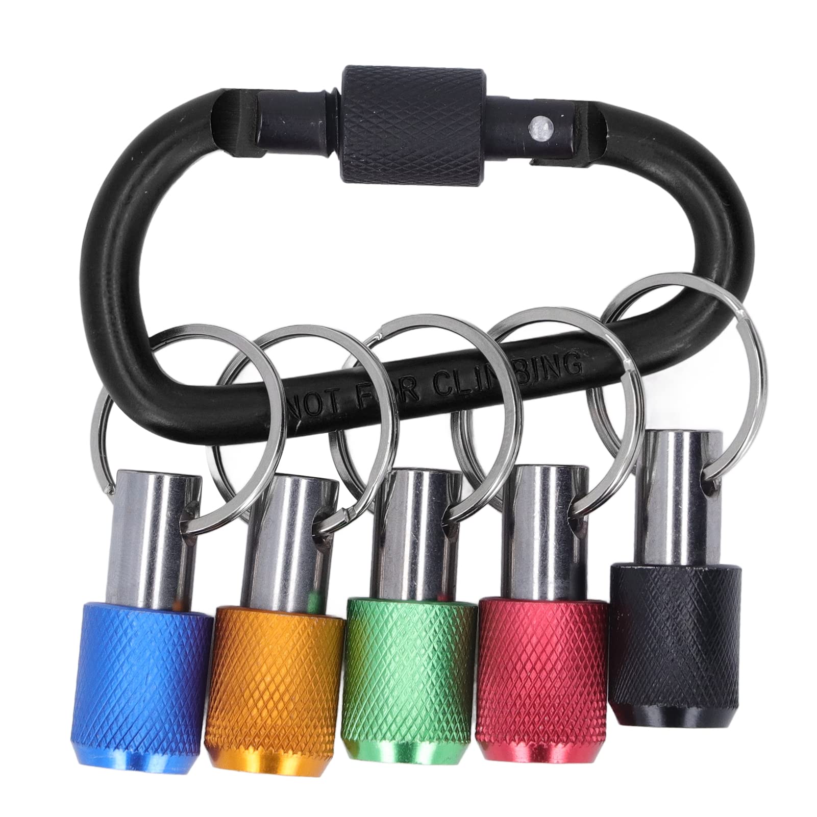 Hex Shank -Bithalter -Schraubendreher Schnellwechsel Verlängerungsleiste mit 5 Farbhöhlen Keyring Tragbares Design für die hohe Höhe (Schwarzer Karabiner) von Klanata