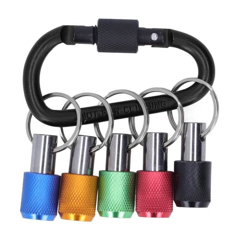 Hex Shank -Bithalter -Schraubendreher Schnellwechsel Verlängerungsleiste mit 5 Farbhöhlen Keyring Tragbares Design für die hohe Höhe (Schwarzer Karabiner) von Klanata